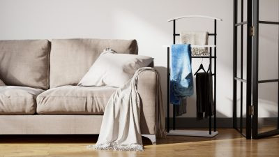 Современная мебель Вешалка костюмная Элдридж LOFT Белый, купить недорого в фирменном салоне магазине «Моя Мебель», всего за 6 130 руб.
