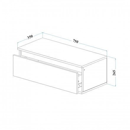 Современная мебель полка настенная с выдвижным ящиком | полка навесная на стену | тумба полка под телевизор в комнату как ИКЕА (IKEA) ТВ-11 СИТИ ЛДСП (крафт золотой / графит), купить недорого в фирменном салоне магазине «Моя Мебель», всего за 3 890 руб.