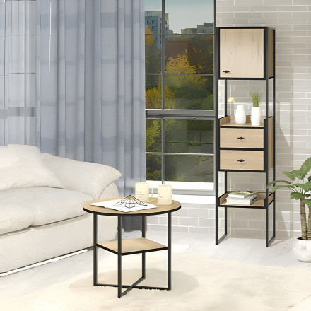 Современная мебель стол журнальный низкий круглый | Кофейный столик | Придиванный столик ЛОФТ bergen 15 (дуб крафт золотой), купить недорого в фирменном салоне магазине «Моя Мебель», всего за 4 310 руб.