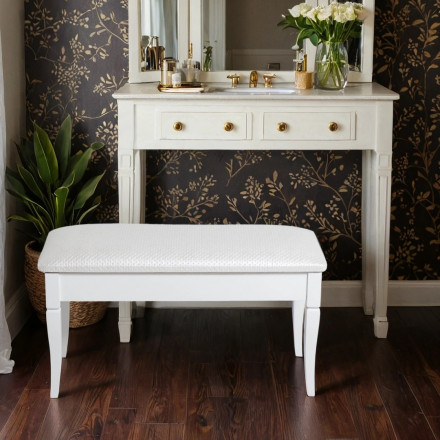 Современная мебель банкетка в прихожую с сиденьем, с ящиком мягкая | Тумба в прихожую с сиденьем узкая Vivaldi M экокожа белый / массив белый, купить недорого в фирменном салоне магазине «Моя Мебель», всего за 7 340 руб.
