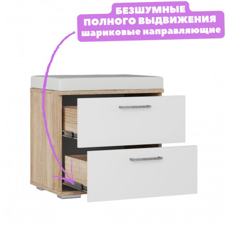 Современная мебель прихожая в коридор с вешалкой, банкеткой, тумбой в маленький узкий коридор Модульная ЛАЙТ, дизайн стиля в квартире №1 (сонома / белый), купить недорого в фирменном салоне магазине «Моя Мебель», всего за 11 690 руб.