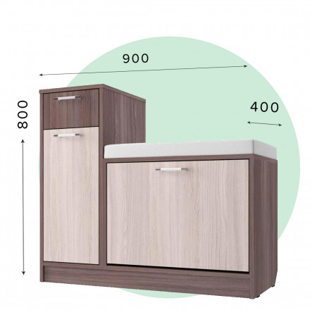 Современная мебель Об-02 Обувница ЛДСП Basel Beige/ ЯШС (3356 PR)/ корпус ЯШТ (3357 PR)/ ЯШС (1722 ГП), купить недорого в фирменном салоне магазине «Моя Мебель», всего за 8 970 руб.