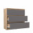 Современная мебель Недорогой узкий комод с 3 ящиками как IKEA SKANEVIK К-32 СИТИ Графит / дуб Крафт золотой, купить недорого в фирменном салоне магазине «Моя Мебель», всего за 6 490 руб.