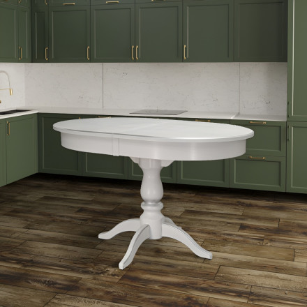 Современная мебель кухонный стол раздвижной овальный | стол обеденный Раздвижной большой | стол раскладной кухонный | большой раскладной обеденный стол | стол в гостиную в современном стиле | дерево массив шпон МДФ Tarun 4 белый / серебро, купить недорого в фирменном салоне магазине «Моя Мебель», всего за 35 740 руб.